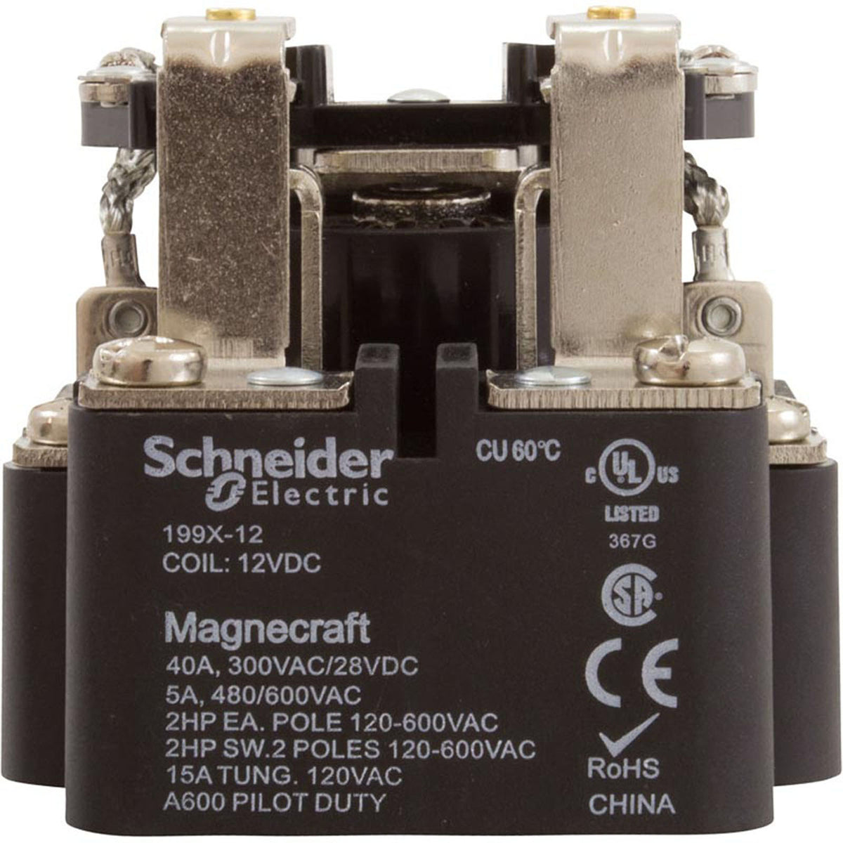 Relay, DPDT, 30A, 12vdc, Coil, PRD Style