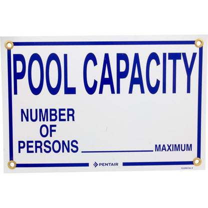 Sign, Pool Capacity, 18" x 12"