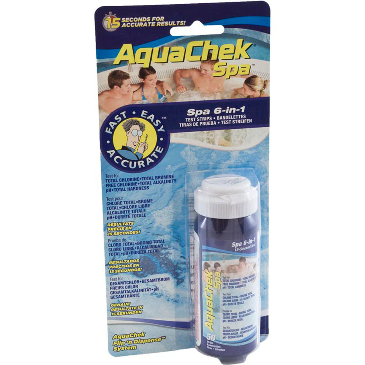 Test Strips, AquaChek Spa, 6-in-1 Test Strips (50 strips)