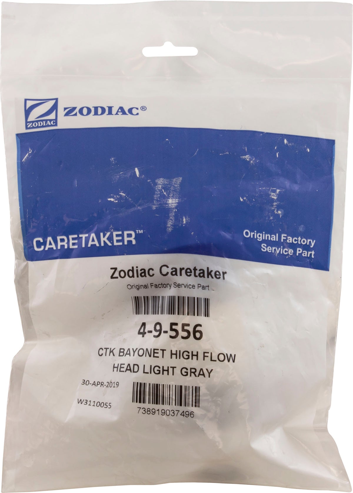 Cleaning Head, Zodiac Polaris, Hi-Flo, Light Gray