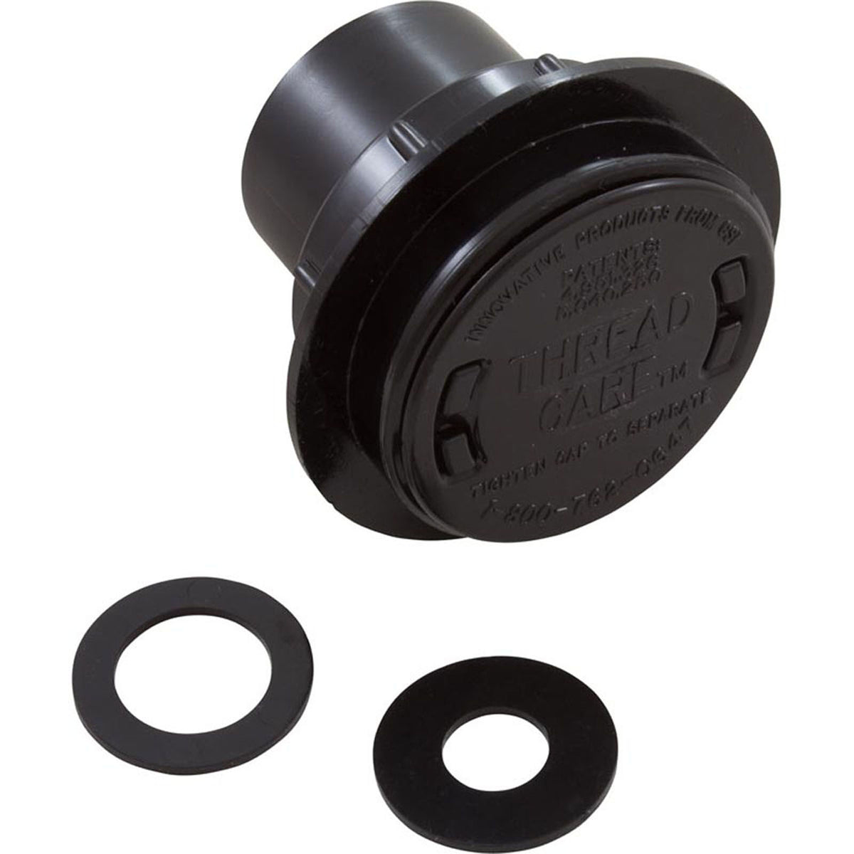 Return Fitting/Inlet, Zodiac ThreadCare, 1.5" and 1", Black