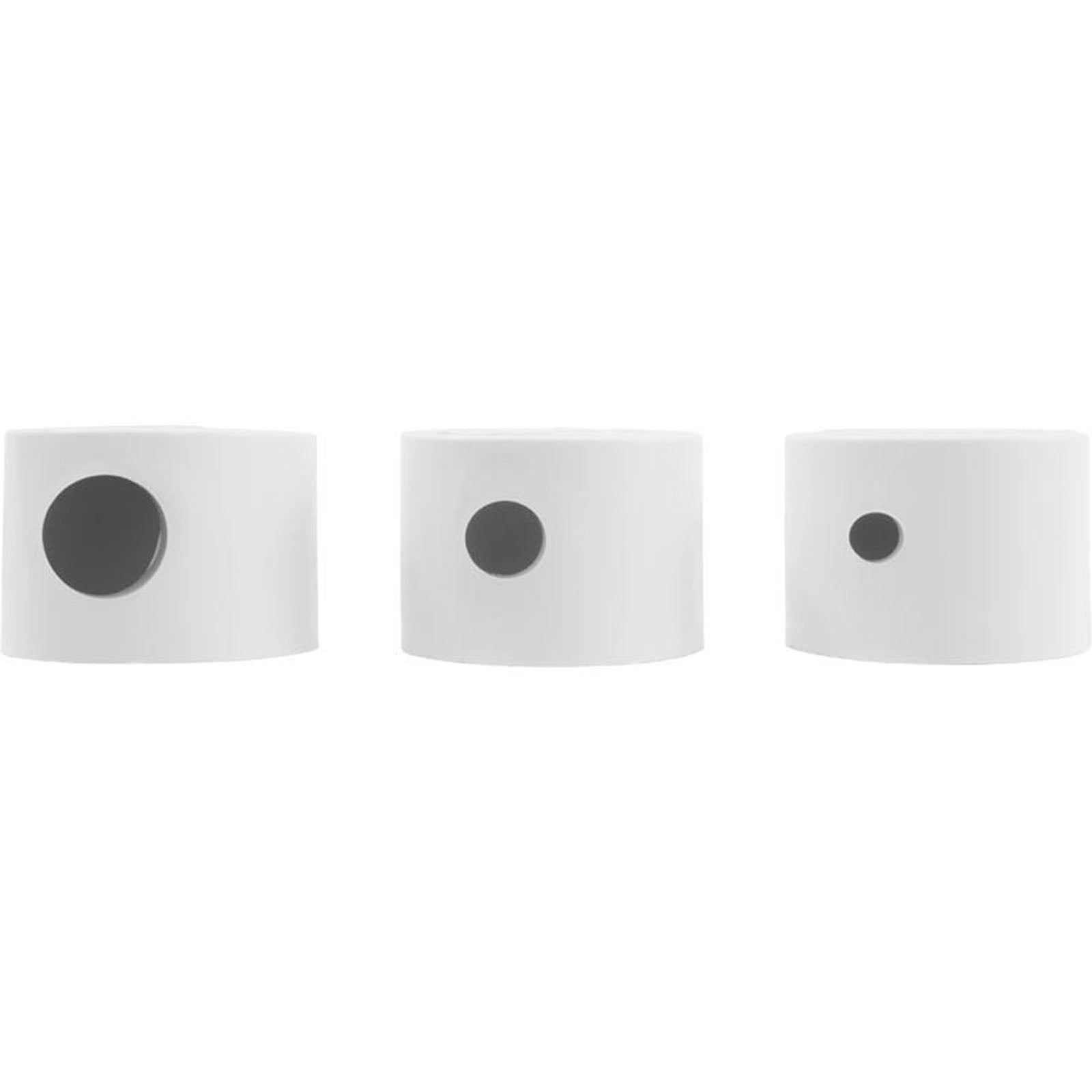 Caps, Paramount PCC 2000 Step Nzl, 1/4", 3/8", 5/8", Wht, Qty 3