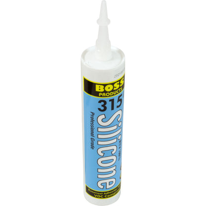 Silicone, Boss 100% RTV Sealant, Cartridge, Clear