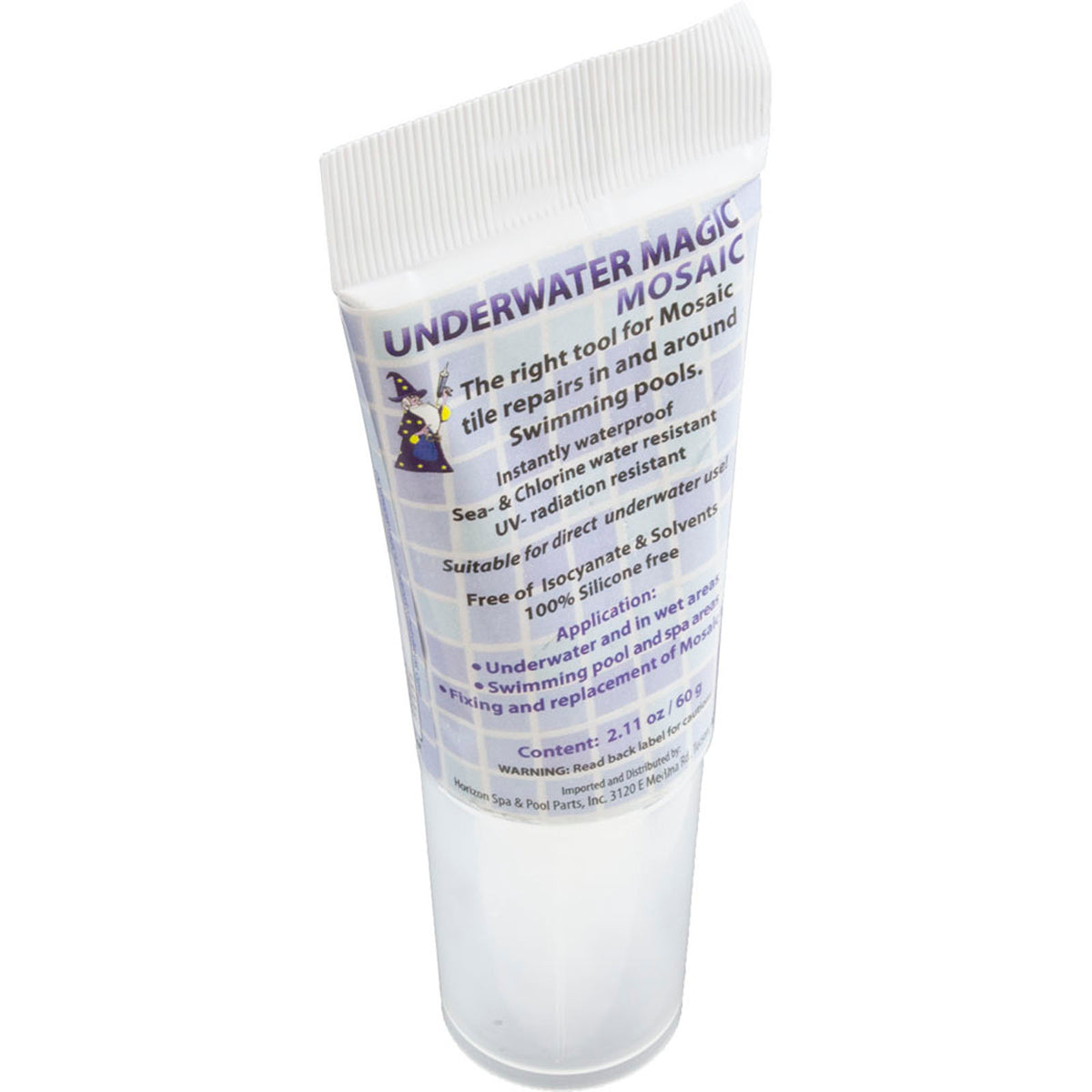 Underwater Magic Mosaic Pool Tile Adhesive and Sealant, 2.1 oz Tube, White