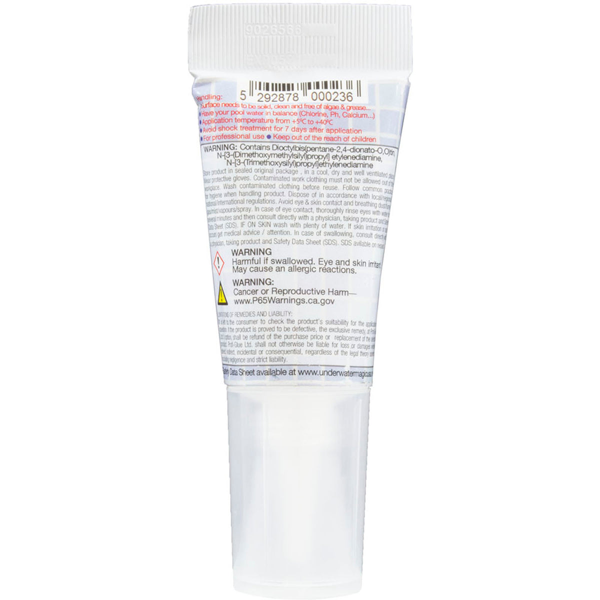 Underwater Magic Mosaic Pool Tile Adhesive and Sealant, 2.1 oz Tube, White
