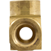 Tee, Anderson Metals, 1/4"mpt x 1/4"fpt x 1/4"fpt, Brass