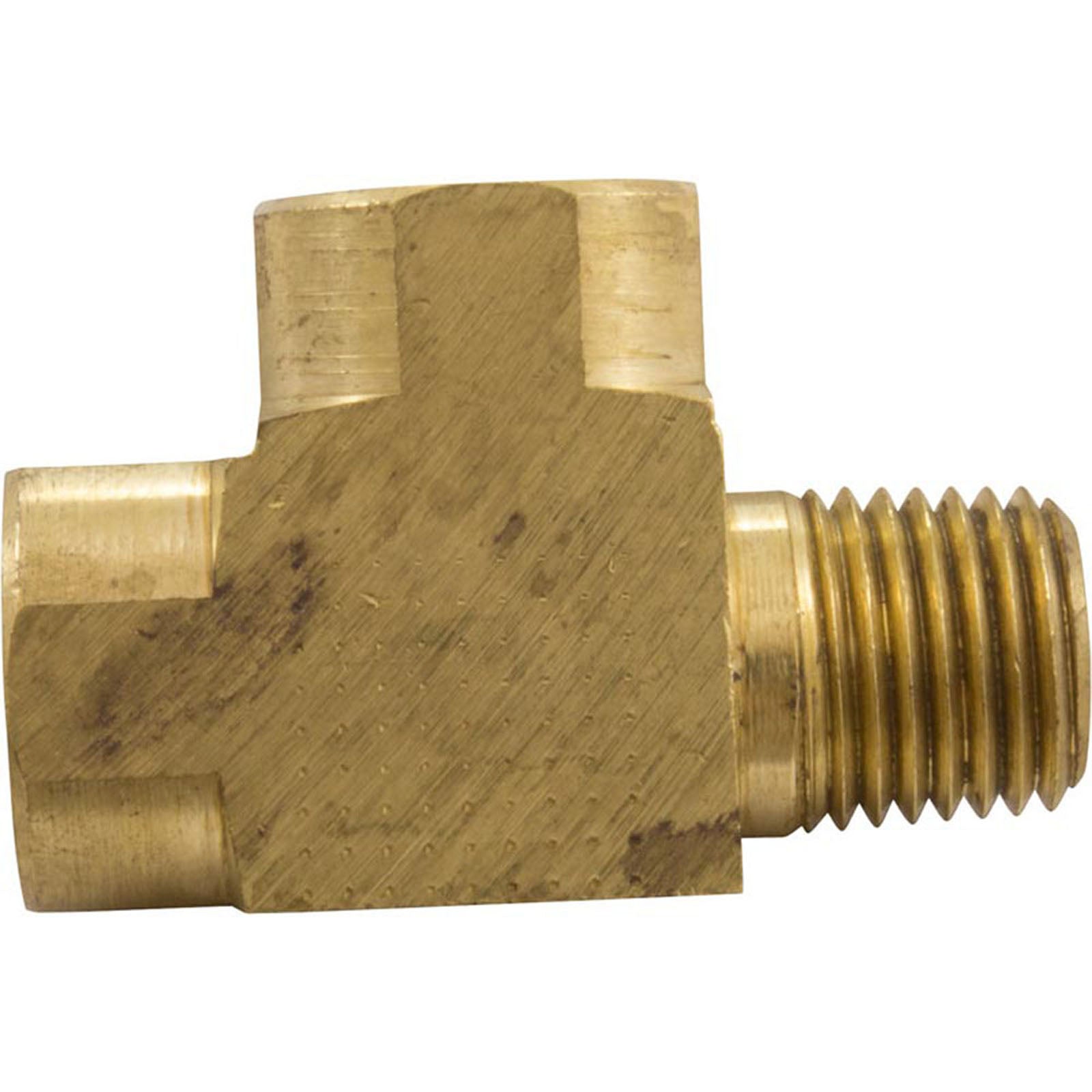 Tee, Anderson Metals, 1/4"mpt x 1/4"fpt x 1/4"fpt, Brass