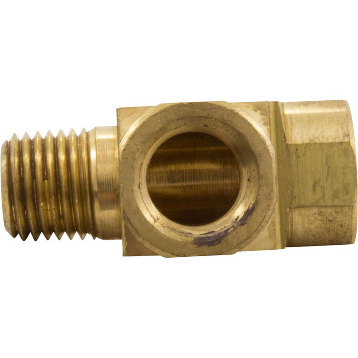 Tee, Anderson Metals, 1/4"mpt x 1/4"fpt x 1/4"fpt, Brass