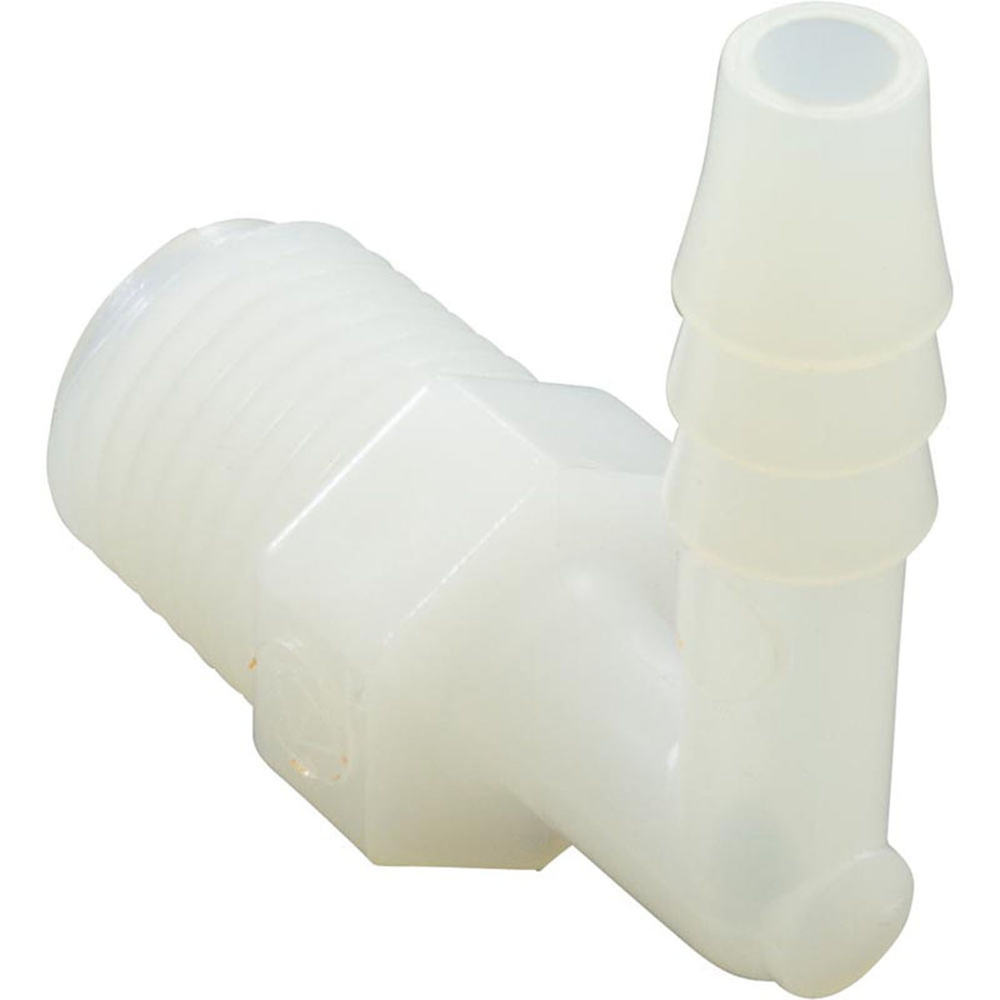 Barb Adapter, 1/4"b x 1/4"mpt, 90 Degree, Nylon