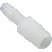 Barb Adapter, 1/4"b x 1/8"mpt, Kynar