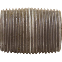 Nipple, Galvanized, 3/4" Male Pipe Thread x Close