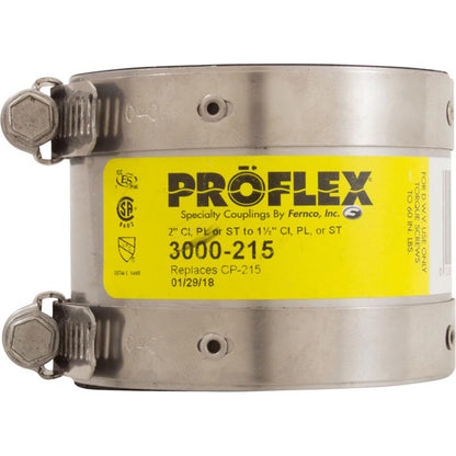 Coupling, No Hub, 2"x 1-1/2"