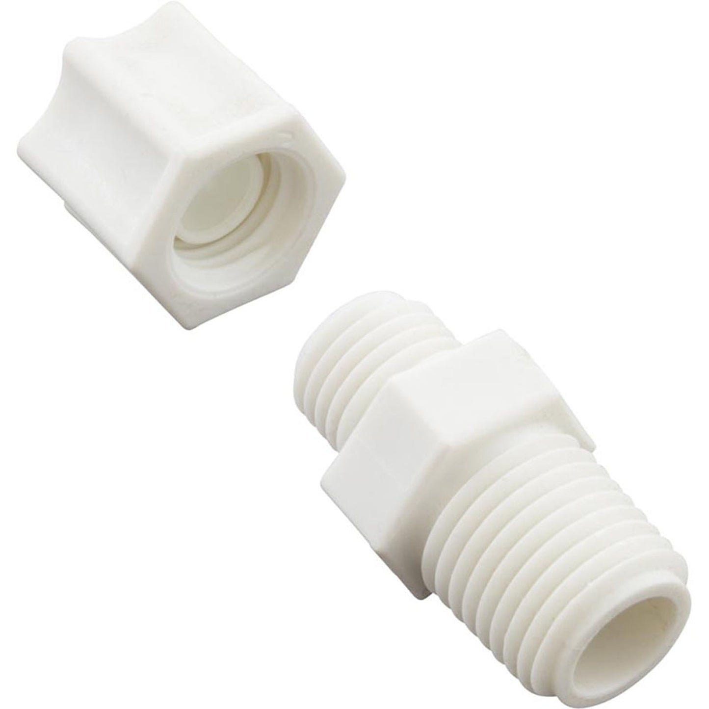 Compression Fitting, Generic, 1/4"mpt x 1/4" Tube, Plastic
