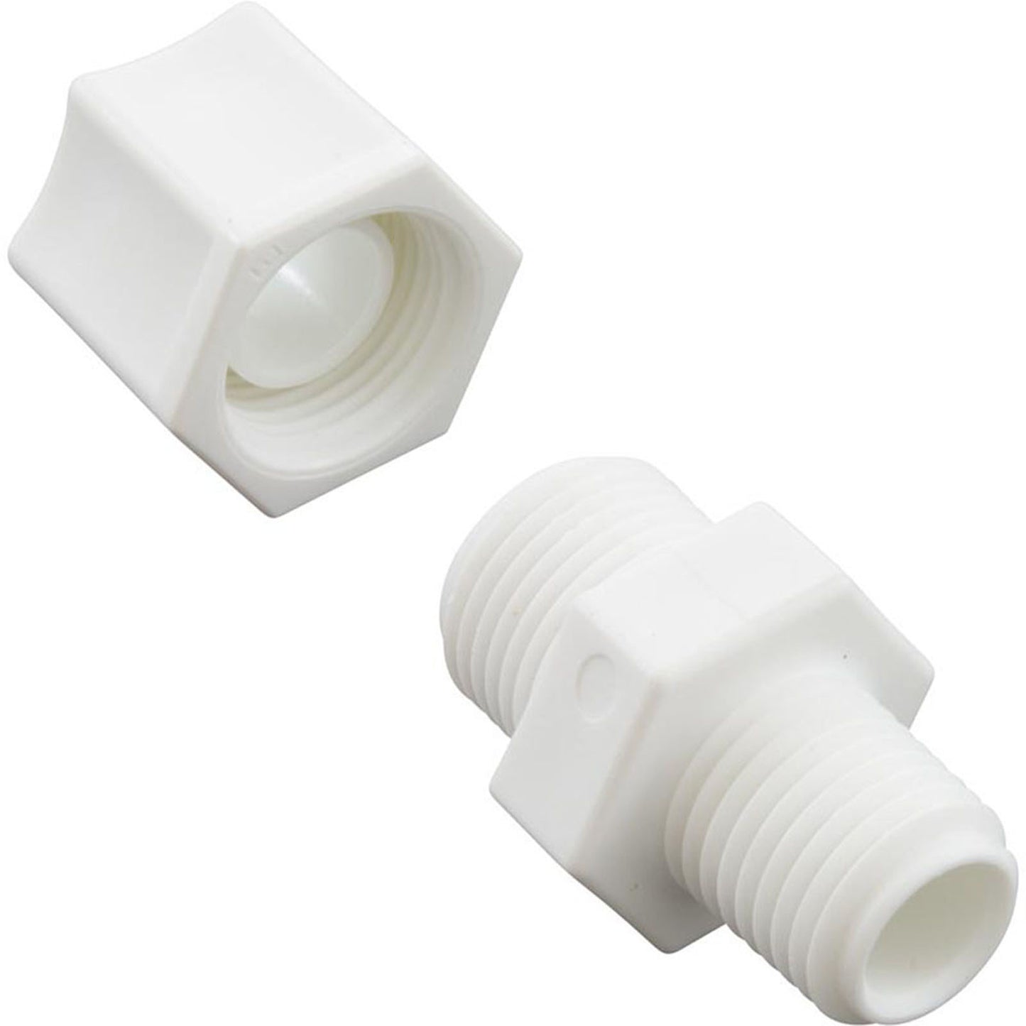 Compression Fitting, Generic, 1/4"mpt x 3/8" Tube, Plastic