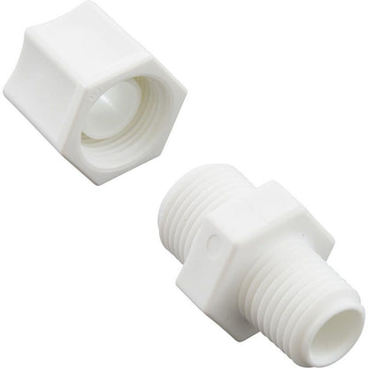 Compression Fitting, Generic, 1/4"mpt x 3/8" Tube, Plastic