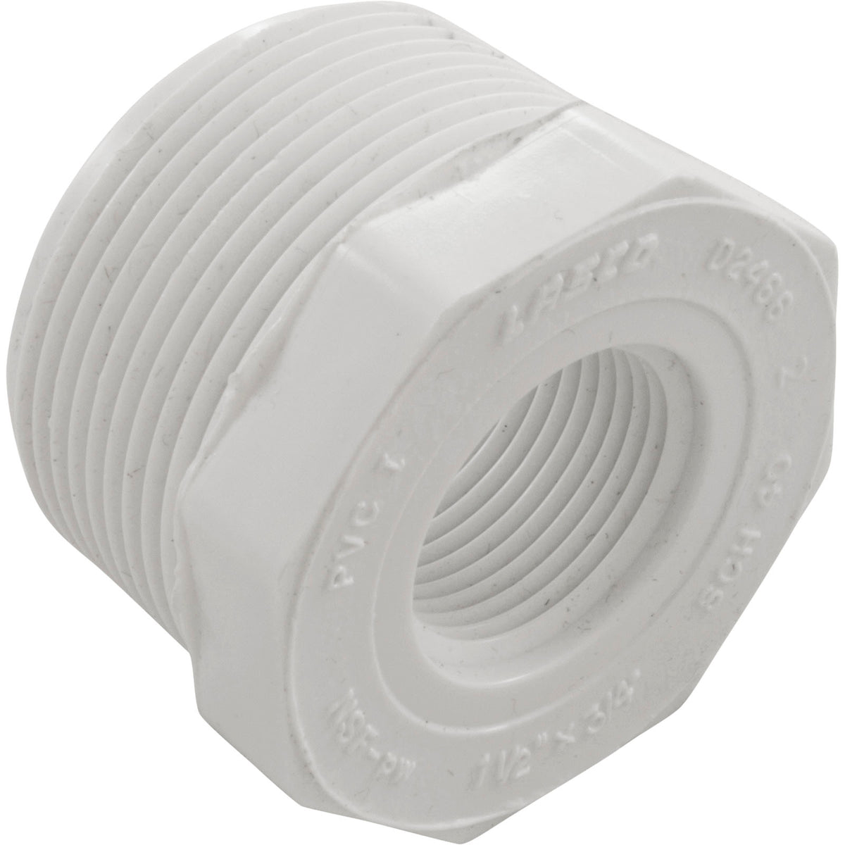 Reducer, Lasco, 1-1/2"mpt x 3/4"fpt, SCH40 PVC