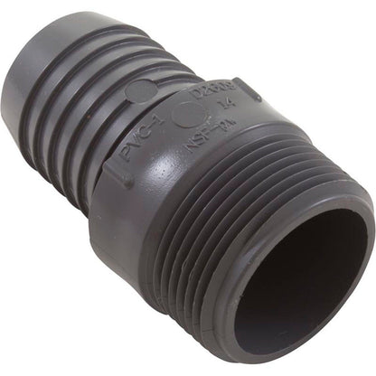 Barb Adapter, Lasco, 1-1/4"mpt x 1-1/4"b, Hose, PVC