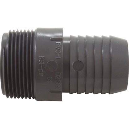 Barb Adapter, Lasco, 1-1/4"mpt x 1-1/4"b, Hose, PVC