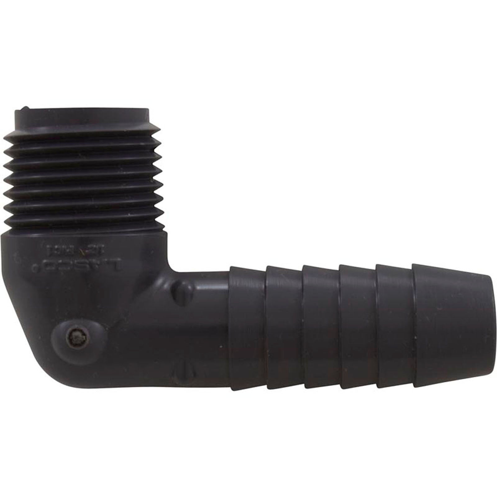 Barb 90 Elbow, Lasco, 1/2"mpt x 1/2"b, PVC
