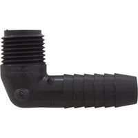 Barb 90 Elbow, Lasco, 1/2"mpt x 1/2"b, PVC