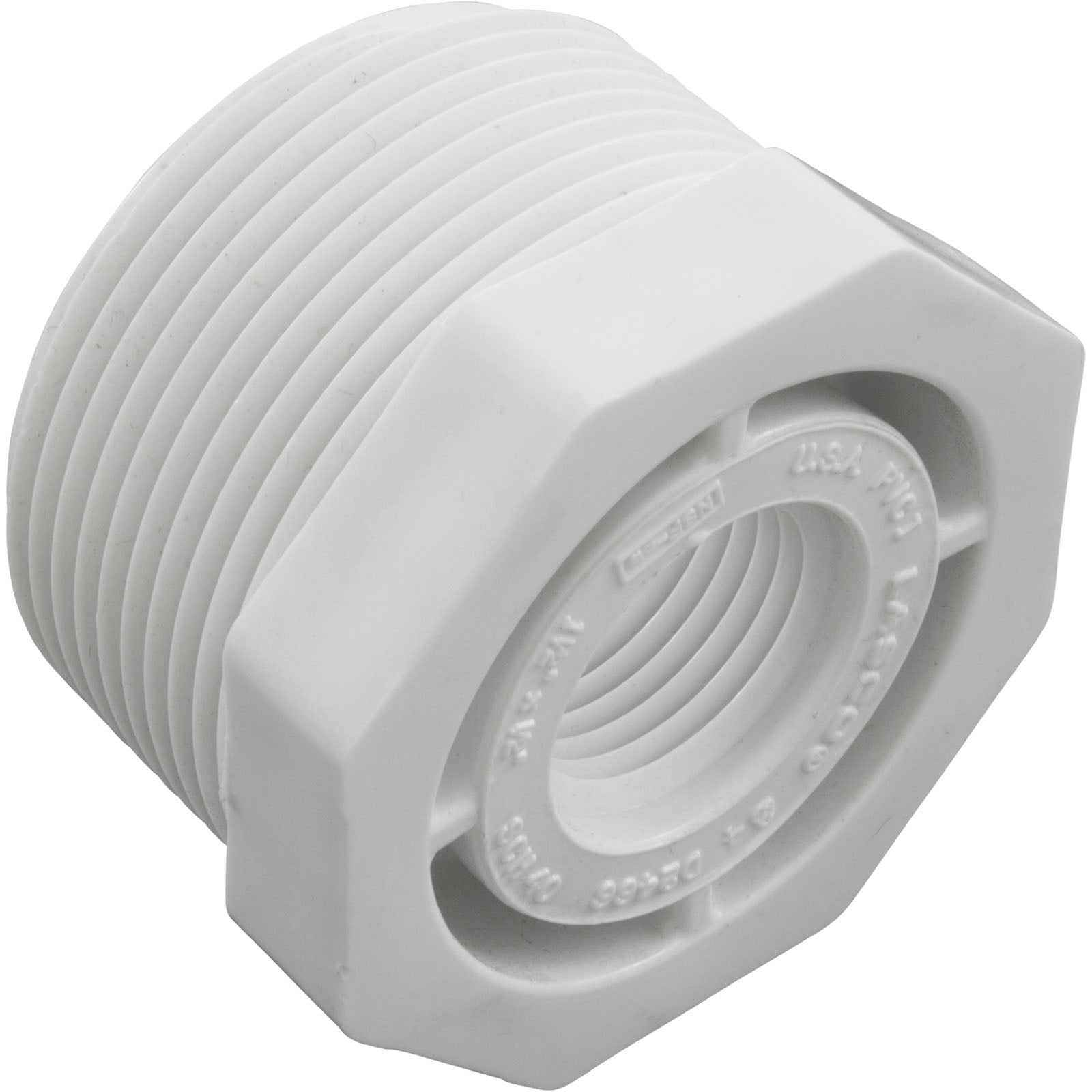 Reducer, Lasco, 1-1/2"mpt x 1/2"fpt, PVC, SCH40