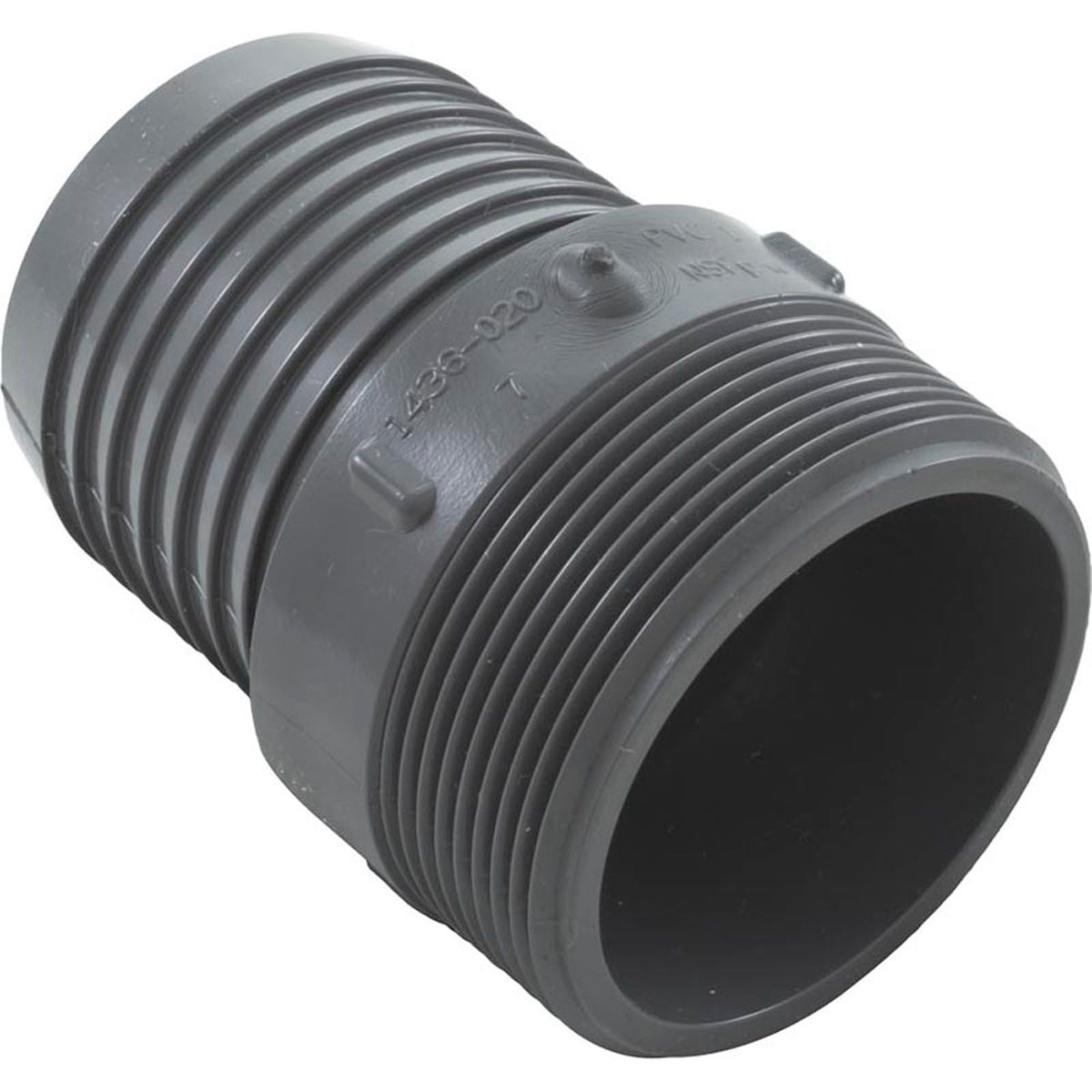 Barb Adapter, Lasco, 2" Male Pipe Thread x 2" Barb, PVC