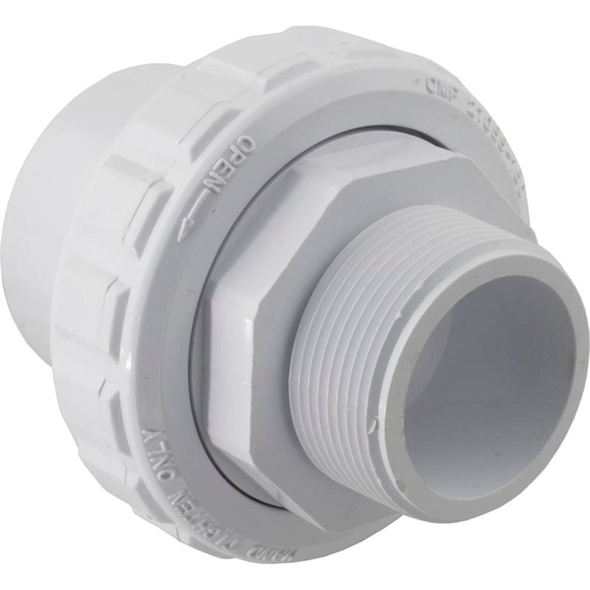 Custom Molded Products-Union, 1-1/2" Male Pipe Thread x 1-1/2" Slip, Flush