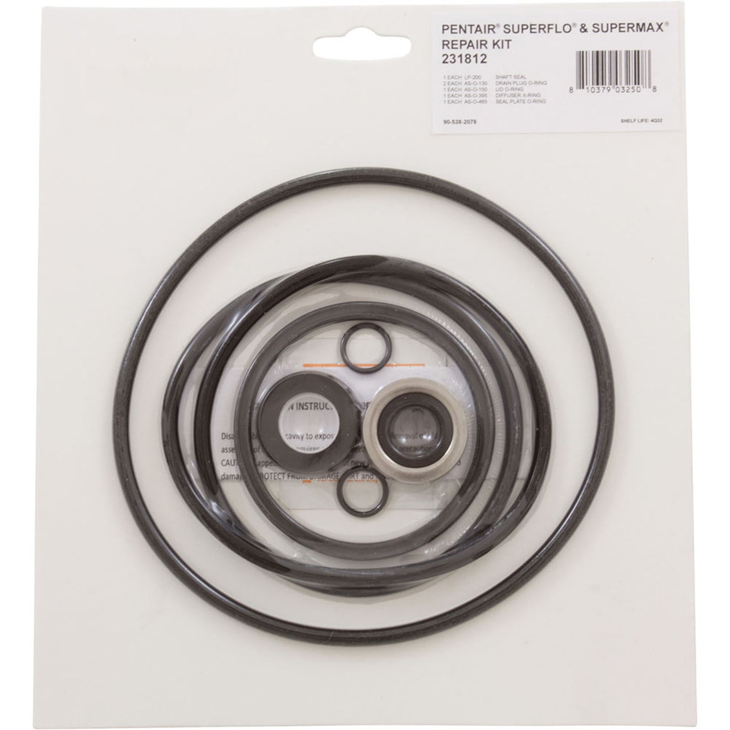 Pump O-Ring Kit, Generic SuperFlo/SuperMax, w/Seal