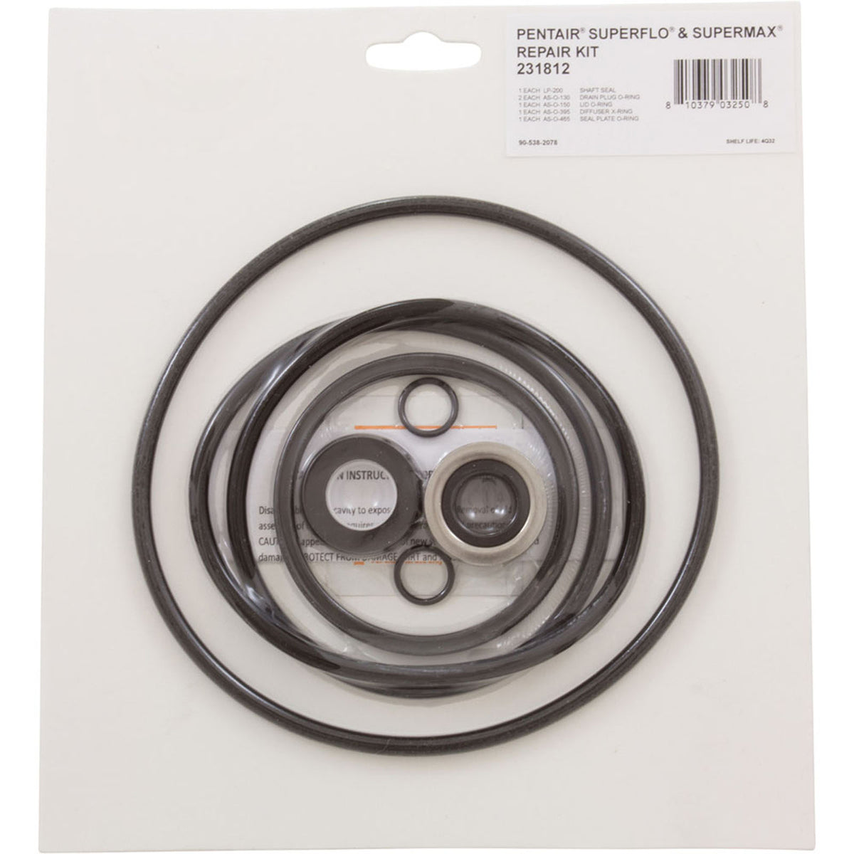 Pump O-Ring Kit, Generic SuperFlo/SuperMax, w/Seal