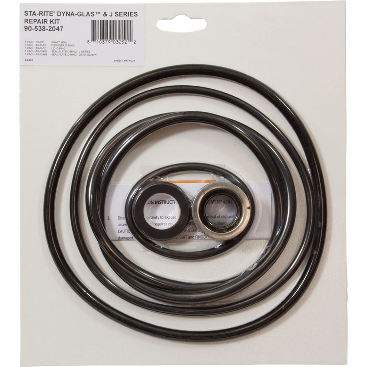 Pump O-Ring Kit, Generic Sta-Rite Dyna-Glas/J Series, w/Seal