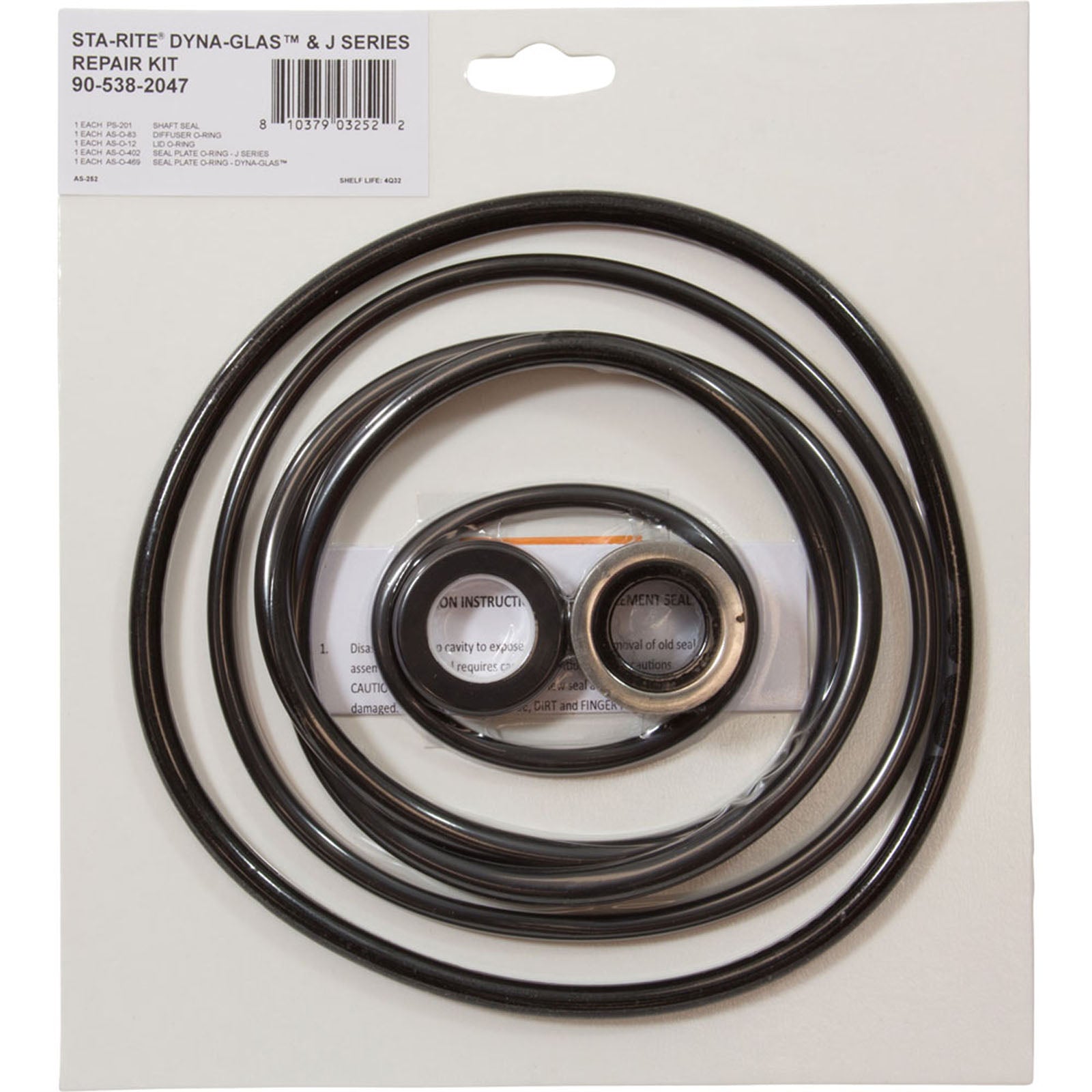 Pump O-Ring Kit, Generic Sta-Rite Dyna-Glas/J Series, w/Seal