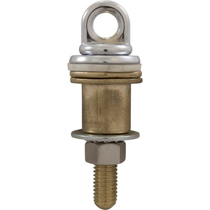 Oeillet de corde amovible pour piscine en vinyle en laiton chromé