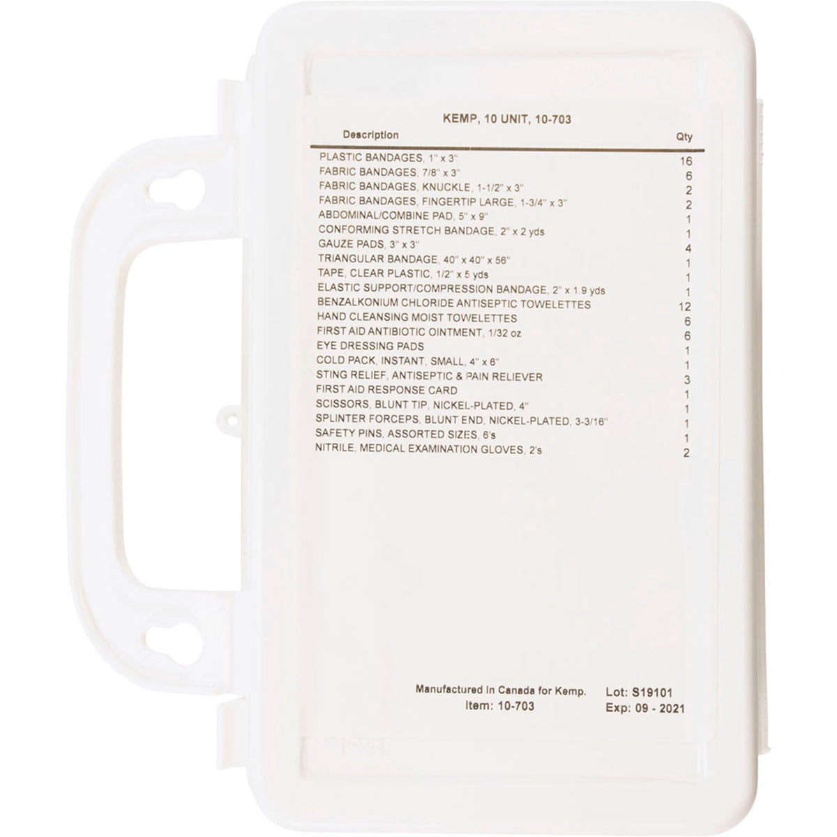 First Aid Kit, Kemp, 10 Person Unit