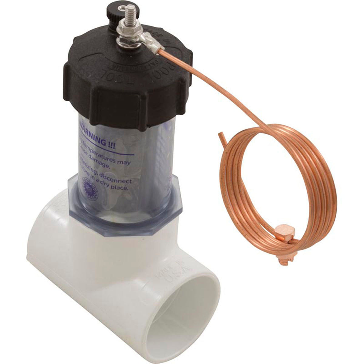Zinc Anode, Pool Tool, 2" Slip x Slip, Inline