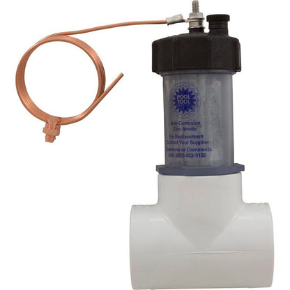 Zinc Anode, Pool Tool, 2" Slip x Slip, Inline