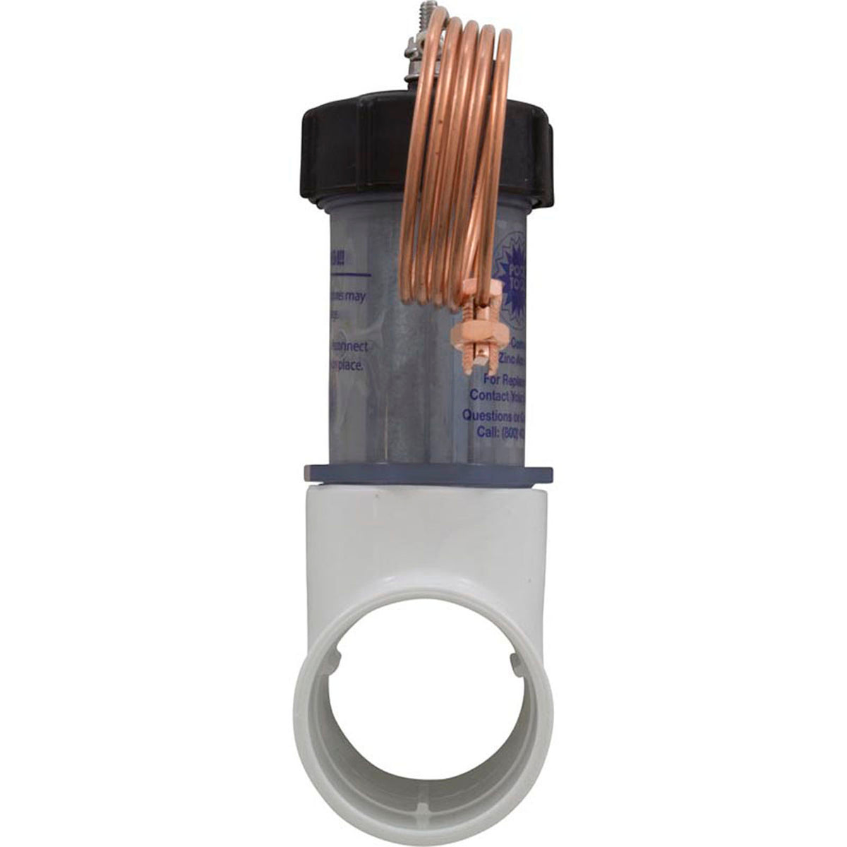 Zinc Anode, Pool Tool, 2" Slip x Slip, Inline