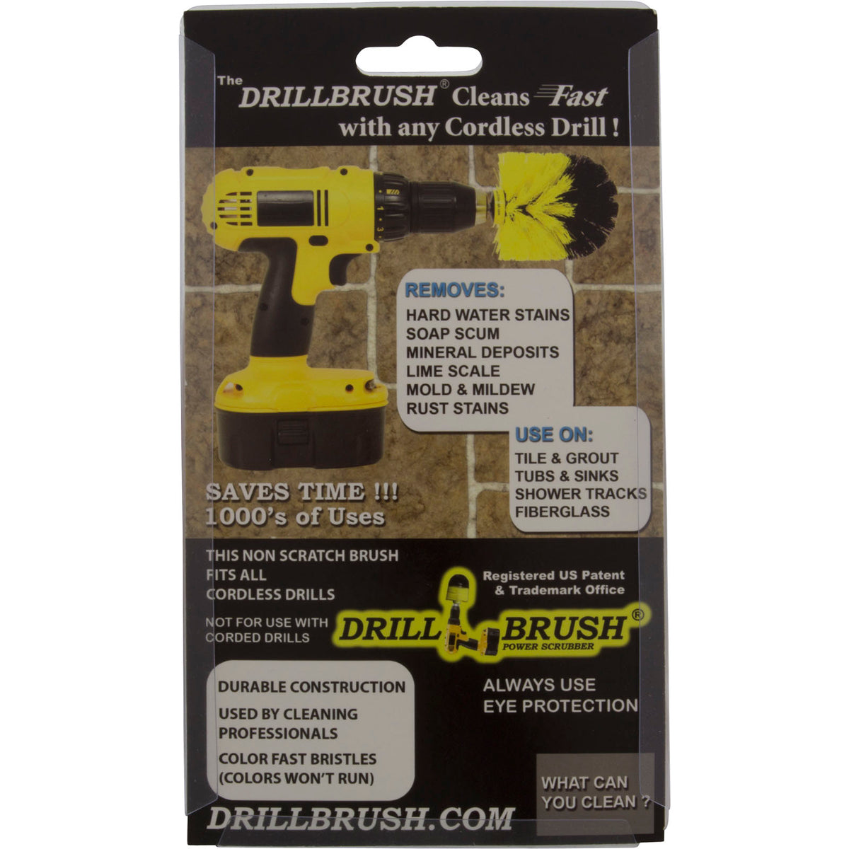 Drill Brush, Useful Products, Power Scrubber, Stiff, Red/Black