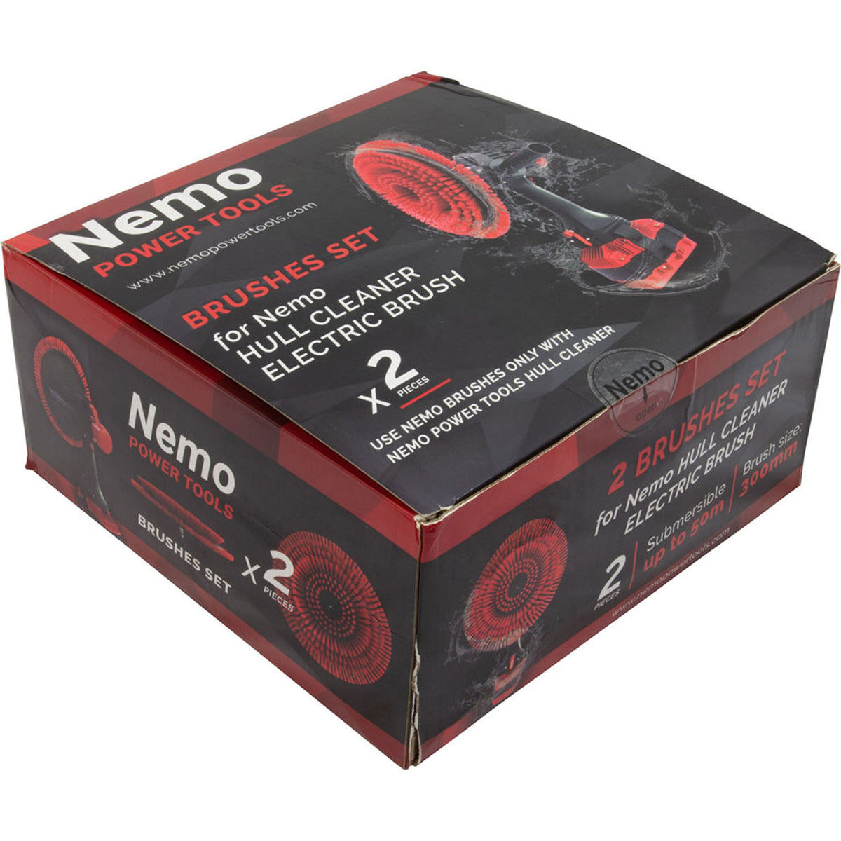 Brushes, Nemo Power Tools, Hull Cleaner, Wht, Hard Bristle, 2Pk