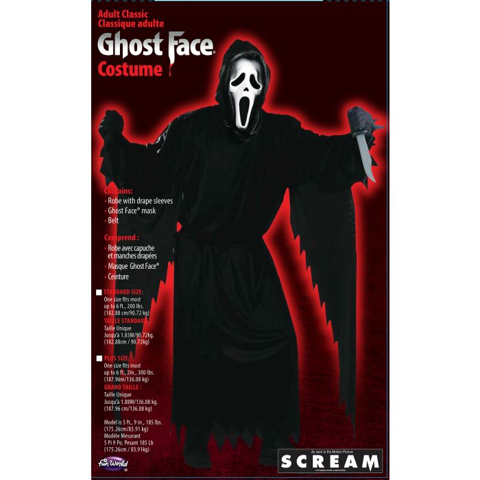 Men's Ghost Face Scream Adult Costume