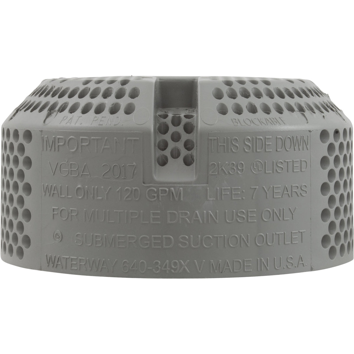 Suction Cover, WW 3-1/2" Ultra Hi-Flo, 2-3/8"hs, Gray