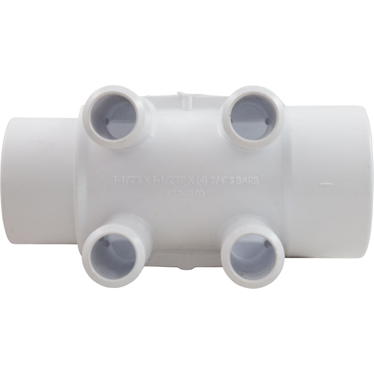 Manifold, 3/4"sb, 4 Port, Flow Thru, 1-1/2"s x 1-1/2"spg, SP
