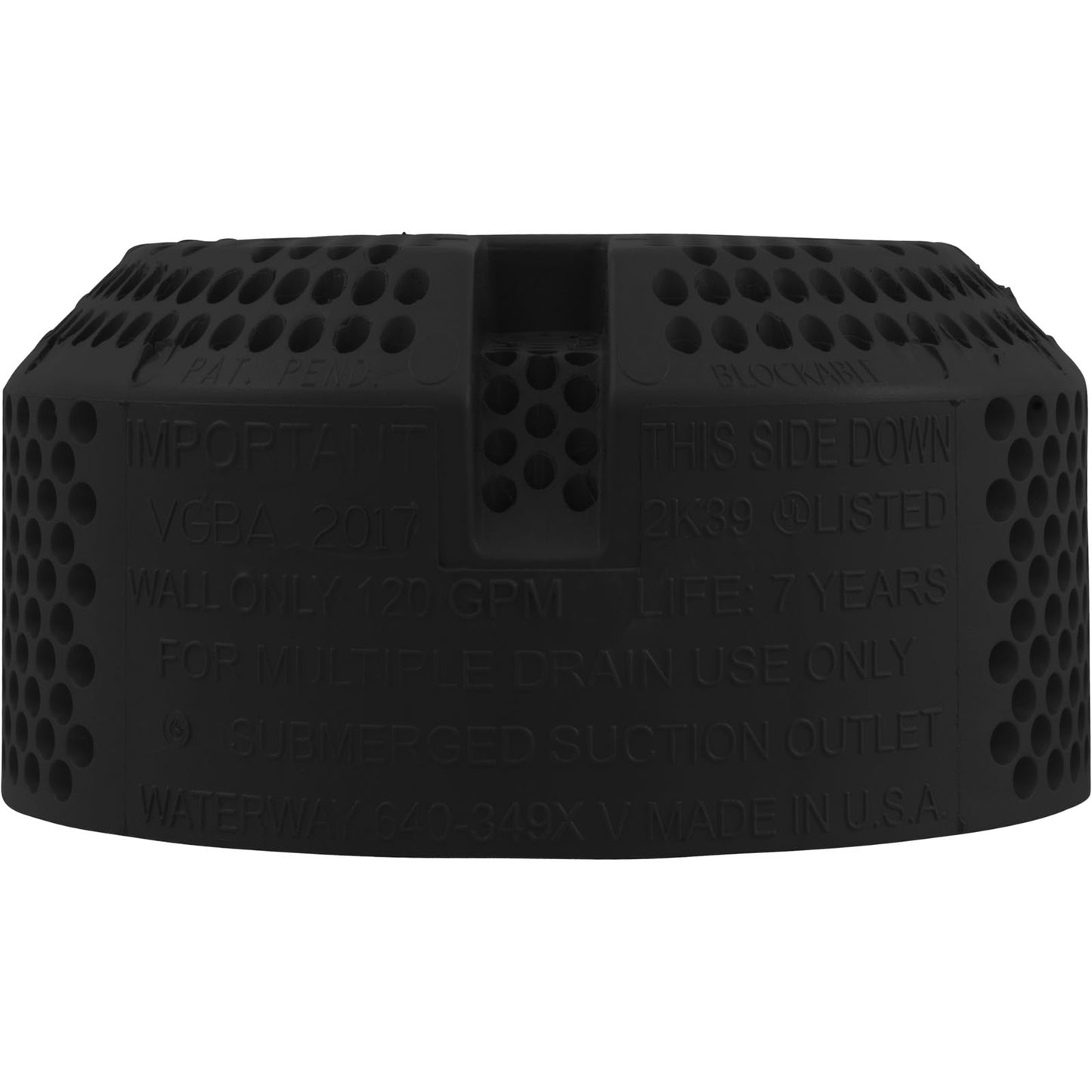 Suction Cover, WW 3-1/2" Ultra Hi-Flo, 2-3/8"hs, Black