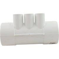 Manifold, 1/2" Slip, 6 Port, Flow Thru, 2" Slip x 2" Slip