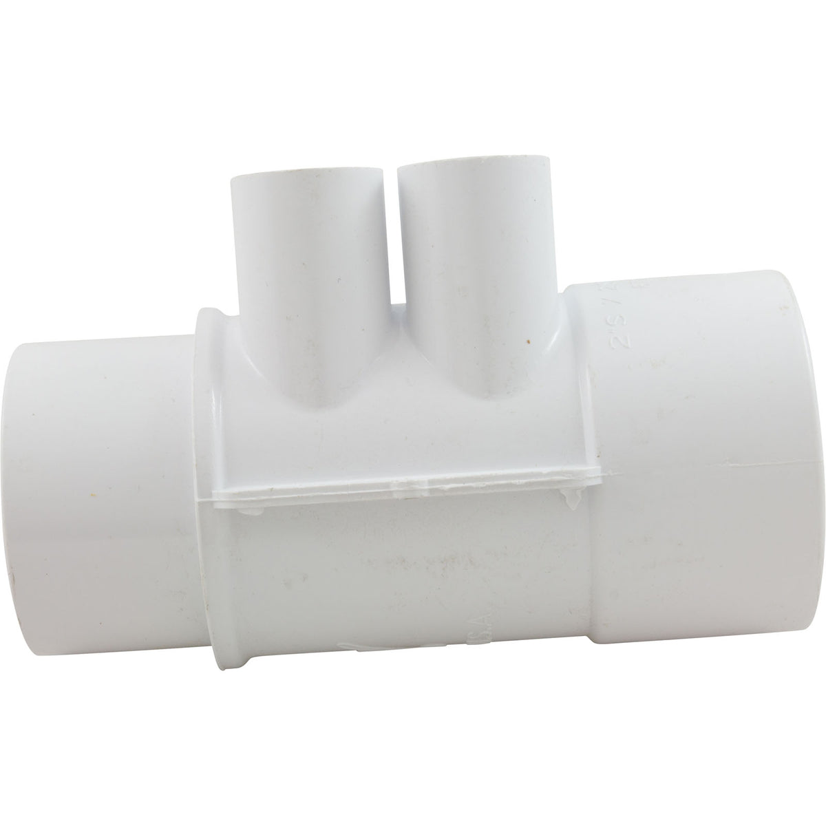 Manifold, 1/2" Slip, 4 Port, Flow Thru, 2" Slip x 2" Spigot