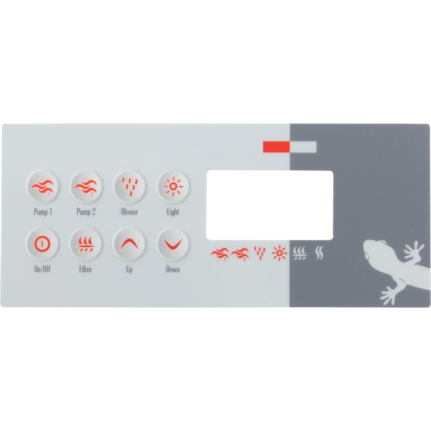 Overlay, Gecko TSC-8-GE1, 8 Button, P1, P2, Bl, Lt, Filter