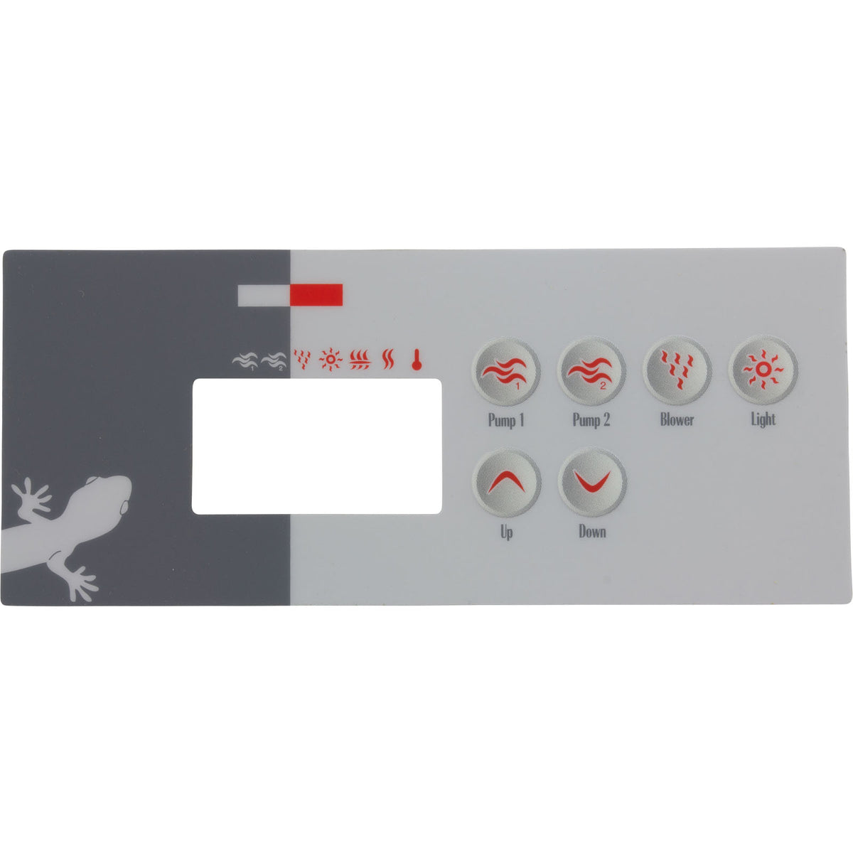 Overlay, Gecko TSC-35-GE1, 6 Button, P1, P2, Bl, Lt