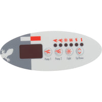 Overlay, Gecko TSC-9-GE2, 4 Button, P1, P2, Light