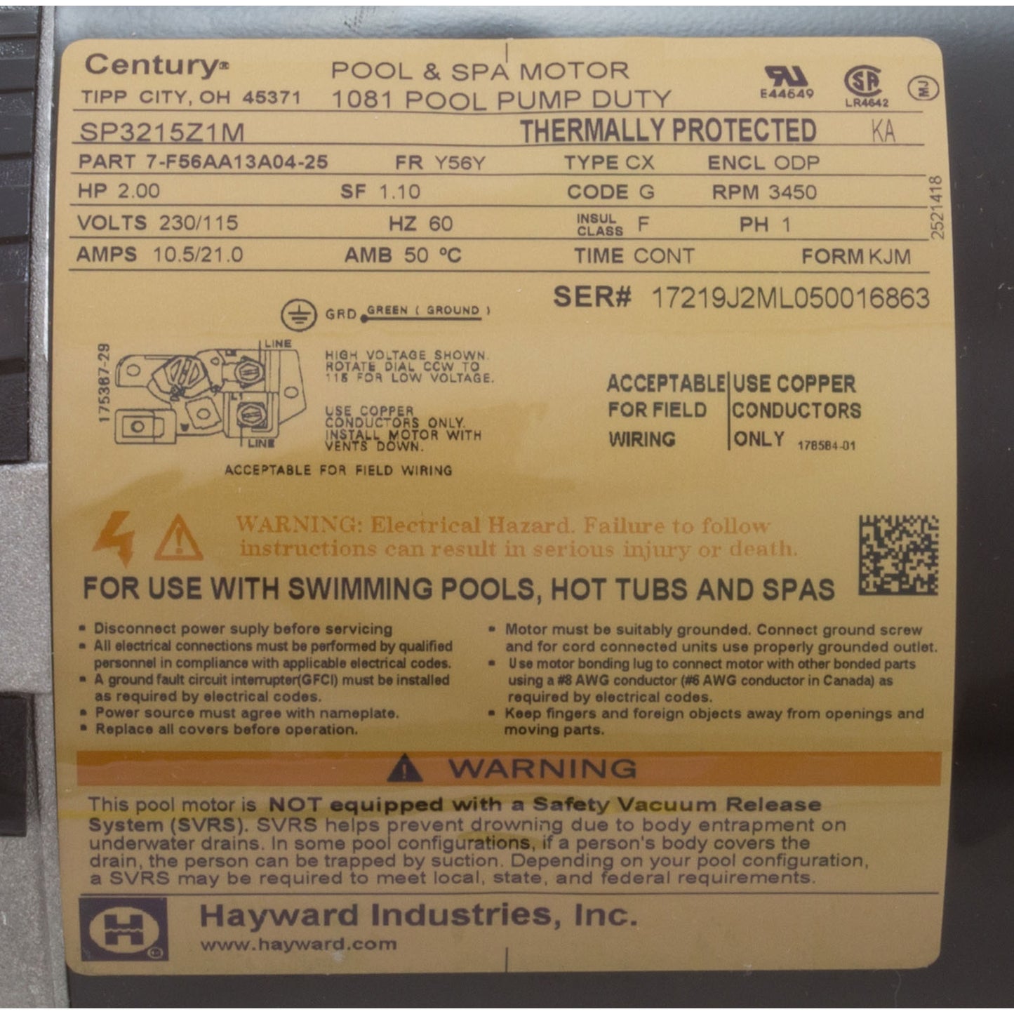 Power End-2Hp, Tristar, Maxrate