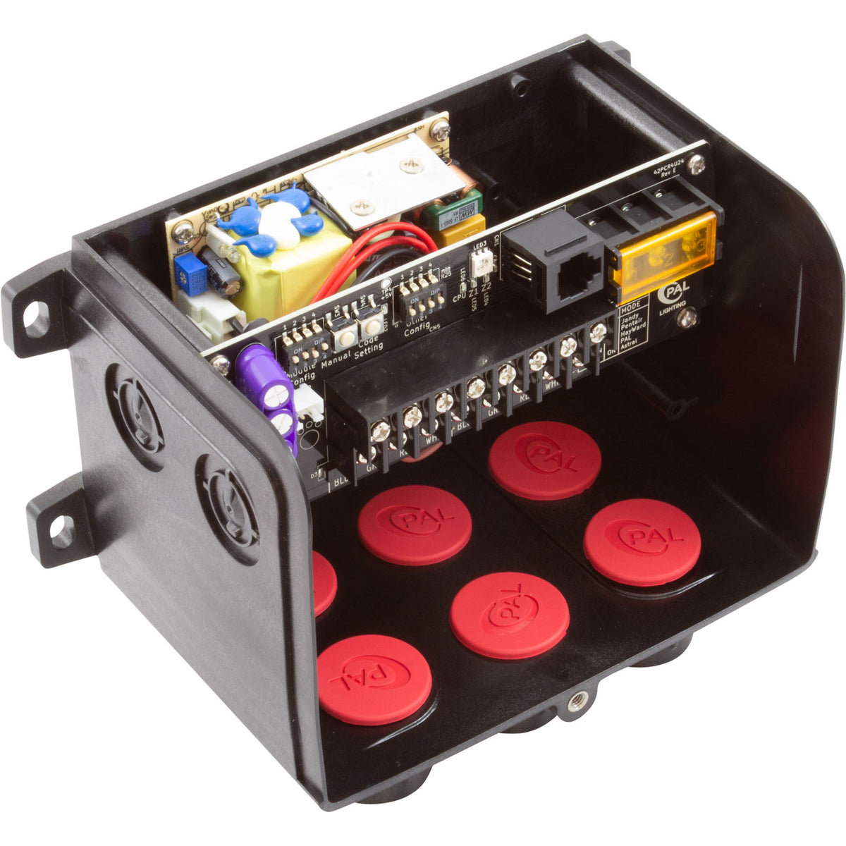Transformador de control remoto de zona dual multicolor PAL de 65 W y 24 V CC