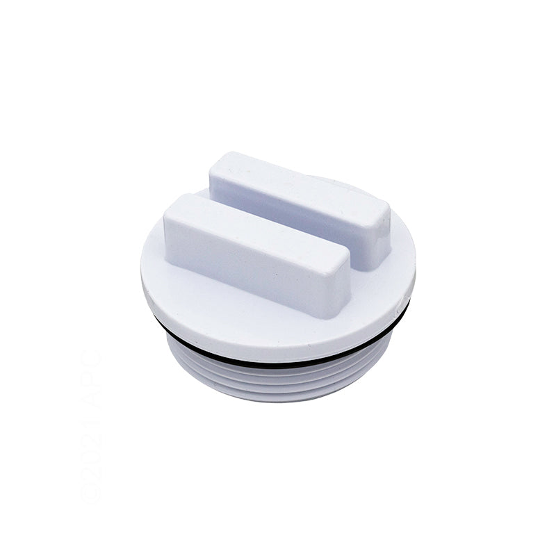 White Raised Plug w/O-Ring, 1 1/2" MPT, Pool Winterizing Part, APC1022C